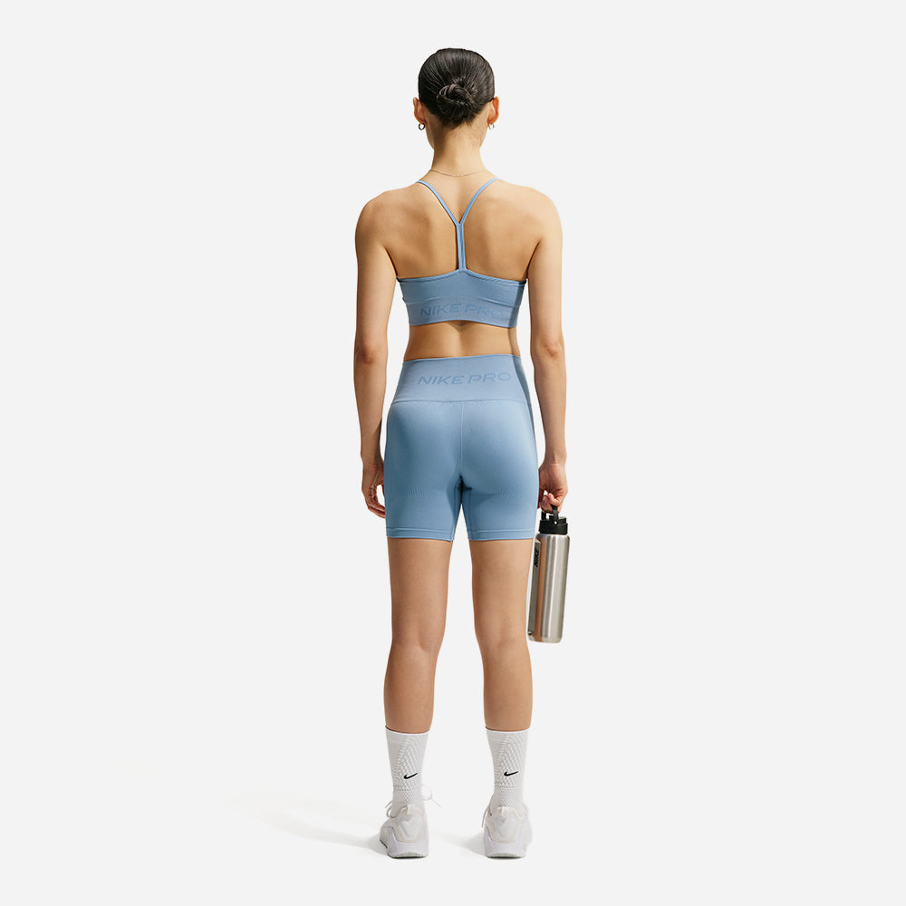 Quần Bó Thể Thao Nữ Nike Pro Seamless - Xanh Dương - Supersports Vietnam