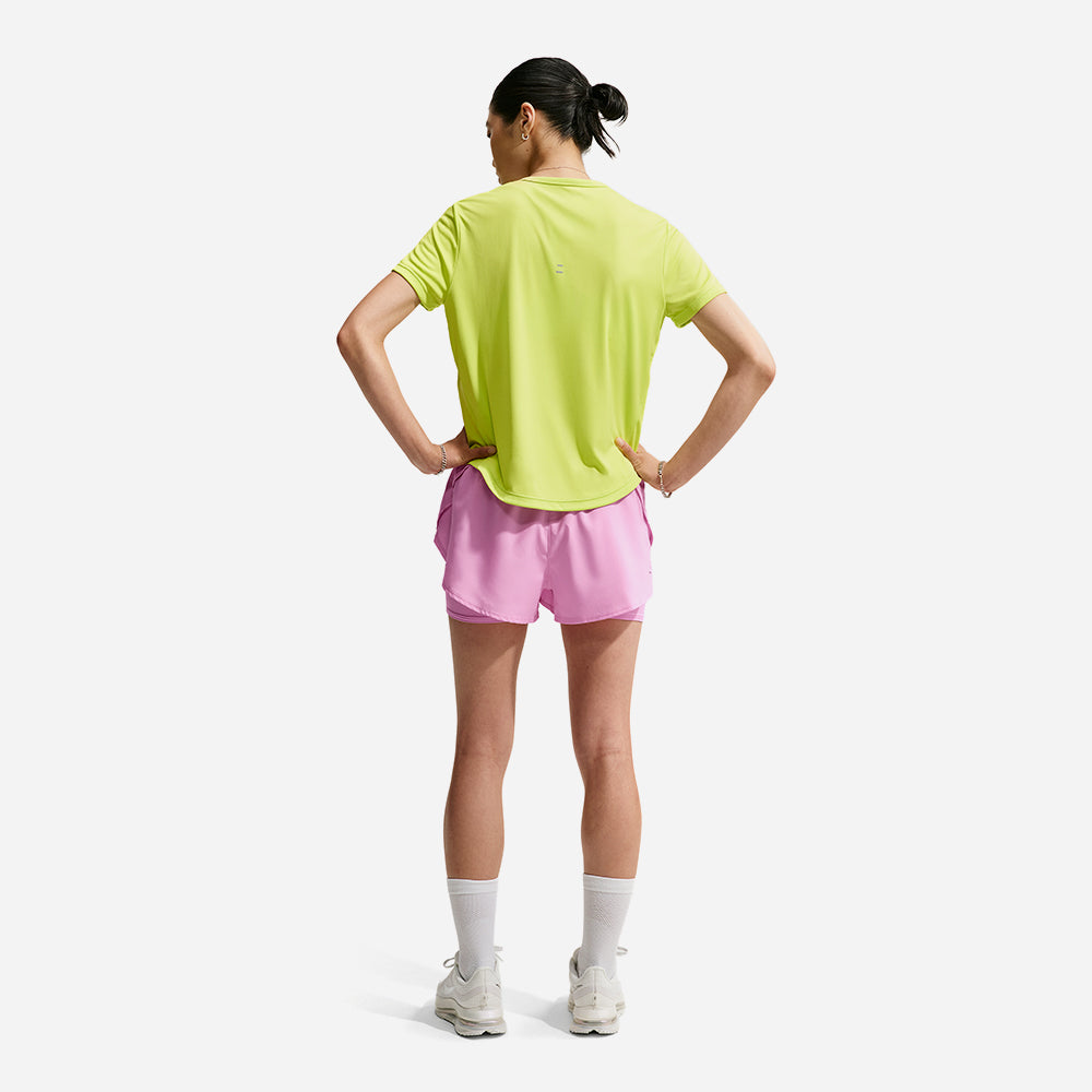 Quần Ngắn Thể Thao Nữ Nike Flow Dri-Fit High-Waisted 2-In-1 - Hồng - Supersports Vietnam