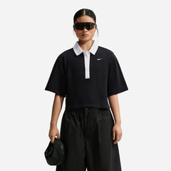 Áo Polo Nữ Nike Sportswear Street Essential Short-Sleeve - Đen - Supersports Vietnam