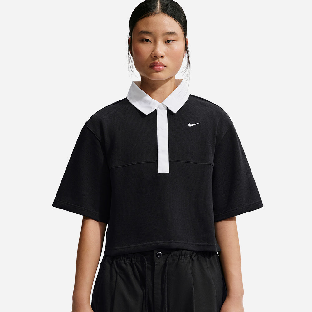 Áo Polo Nữ Nike Sportswear Street Essential Short-Sleeve - Đen - Supersports Vietnam