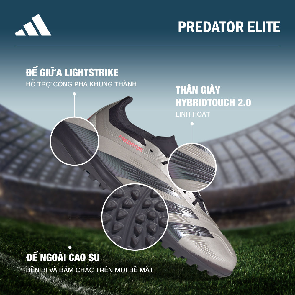 Giày Đá Bóng Dành Cho Sân Cỏ Nhân Tạo Unisex Adidas Predator Elite - Xám - Supersports Vietnam