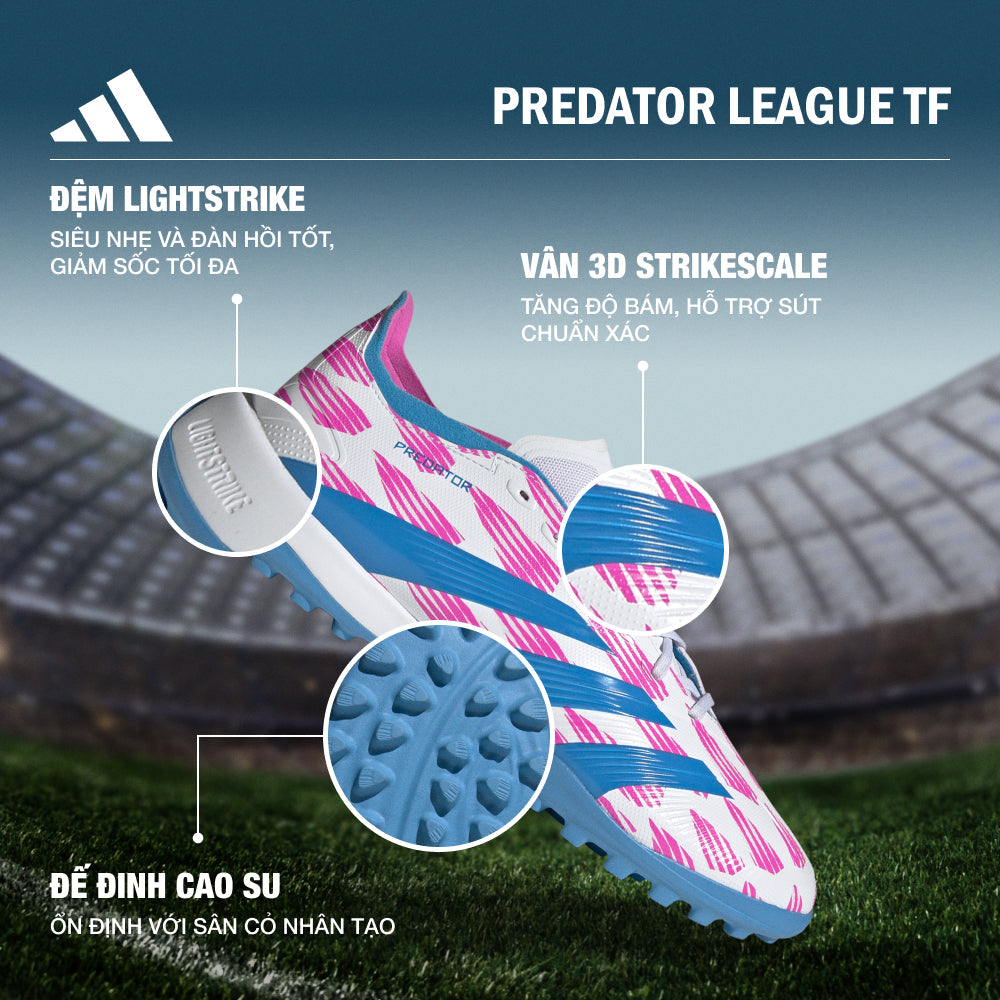 Giày Đá Bóng Unisex Adidas Predator League Tf (Dành Cho Sân Cỏ Nhân Tạo) - Hồng - Supersports Vietnam