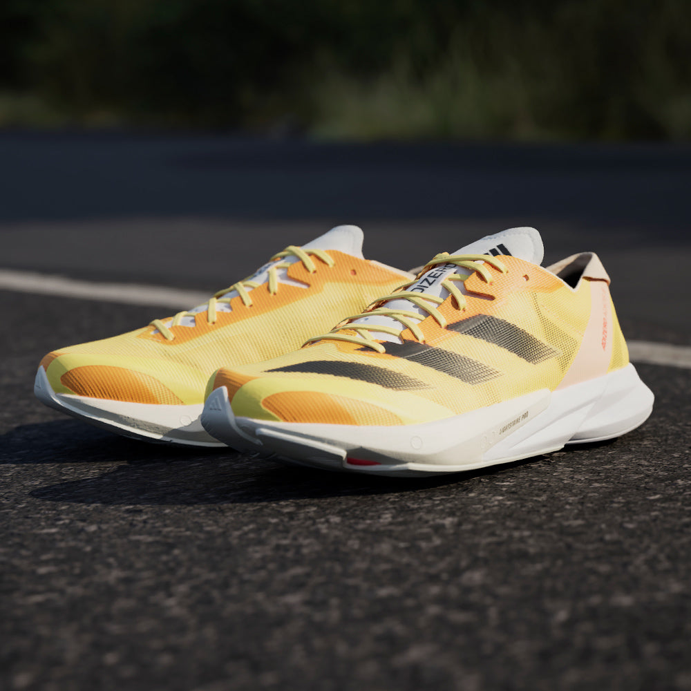 Men's Adidas Adizero Adios Running Shoes Yellow - Main Image