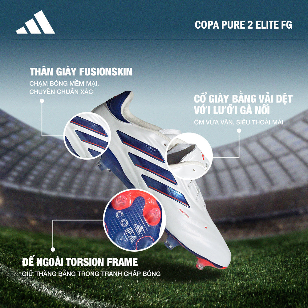 Giày Đá Bóng Nam Adidas Copa Pure 2 Elite Firm Ground (Dành Cho Sân Cỏ Tự Nhiên) - Trắng - Supersports Vietnam