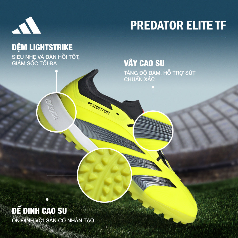 Giày Đá Bóng Unisex Adidas Predator Elite Turf (Dành Cho Sân Cỏ Nhân Tạo) - Vàng - Supersports Vietnam