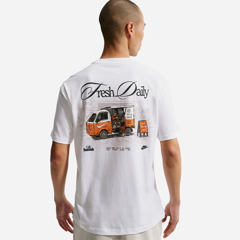 Áo Thun Nam Nike Sportswear Cafe Swoosh - Trắng - Supersports Vietnam