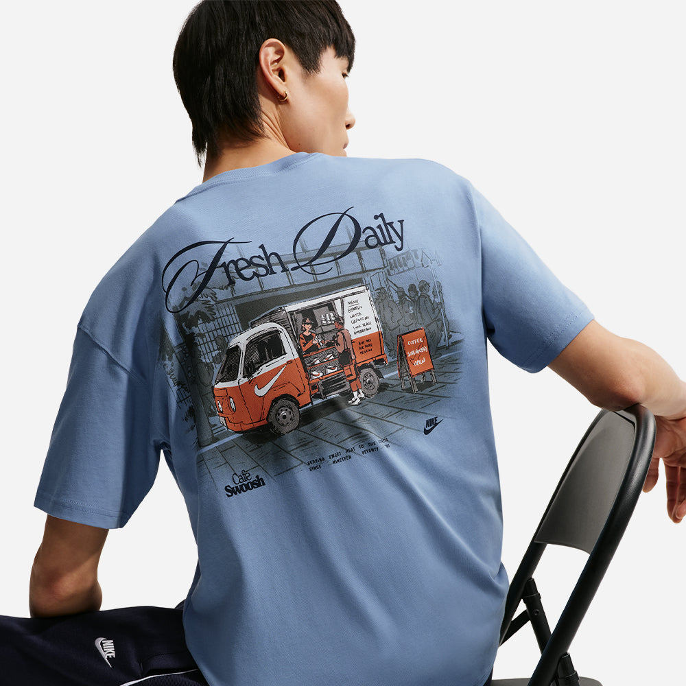 Áo Thun Nam Nike Sportswear Cafe Swoosh - Xanh Dương - Supersports Vietnam