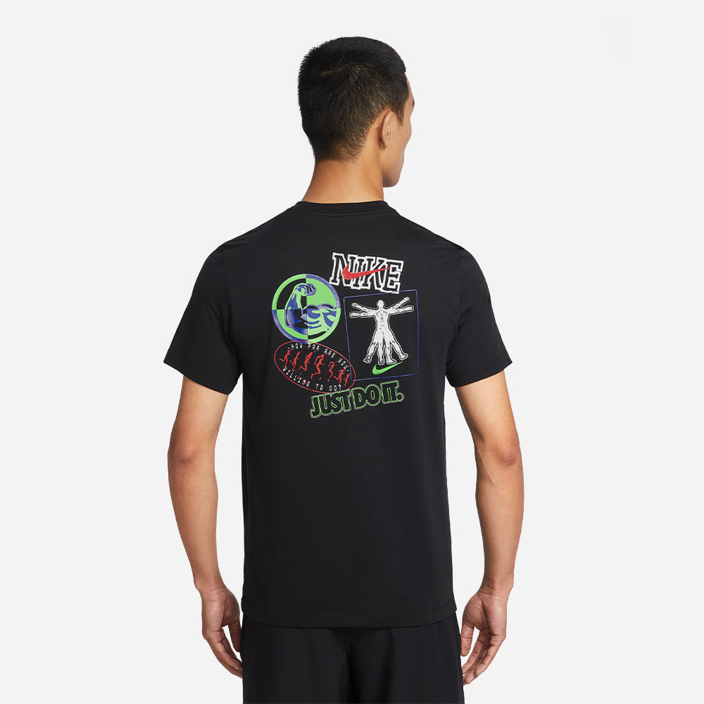 Áo Thun Nam Nike Train Stickers - Đen - Supersports Vietnam