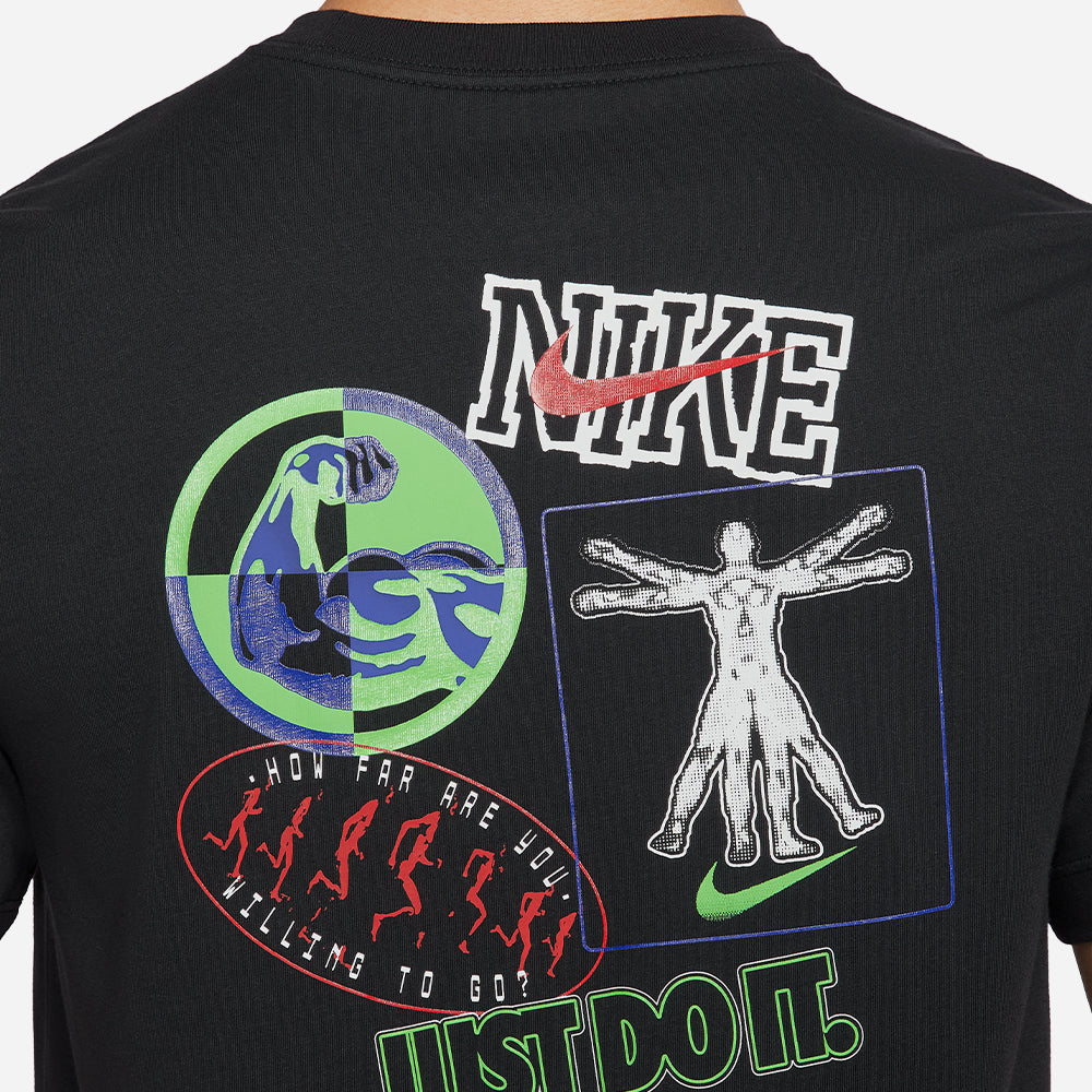 Áo Thun Nam Nike Train Stickers - Đen - Supersports Vietnam