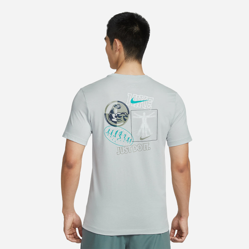 Áo Thun Nam Nike Train Stickers - Xám - Supersports Vietnam