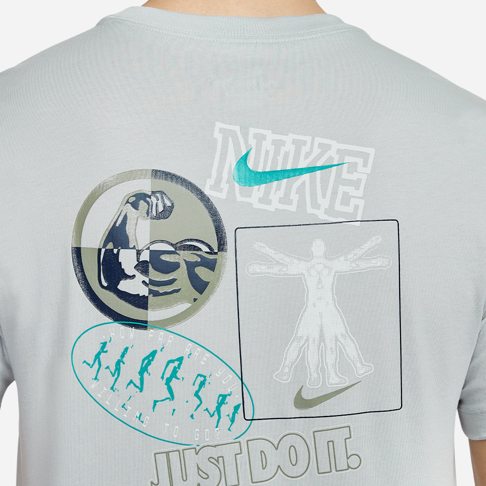 Áo Thun Nam Nike Train Stickers - Xám - Supersports Vietnam