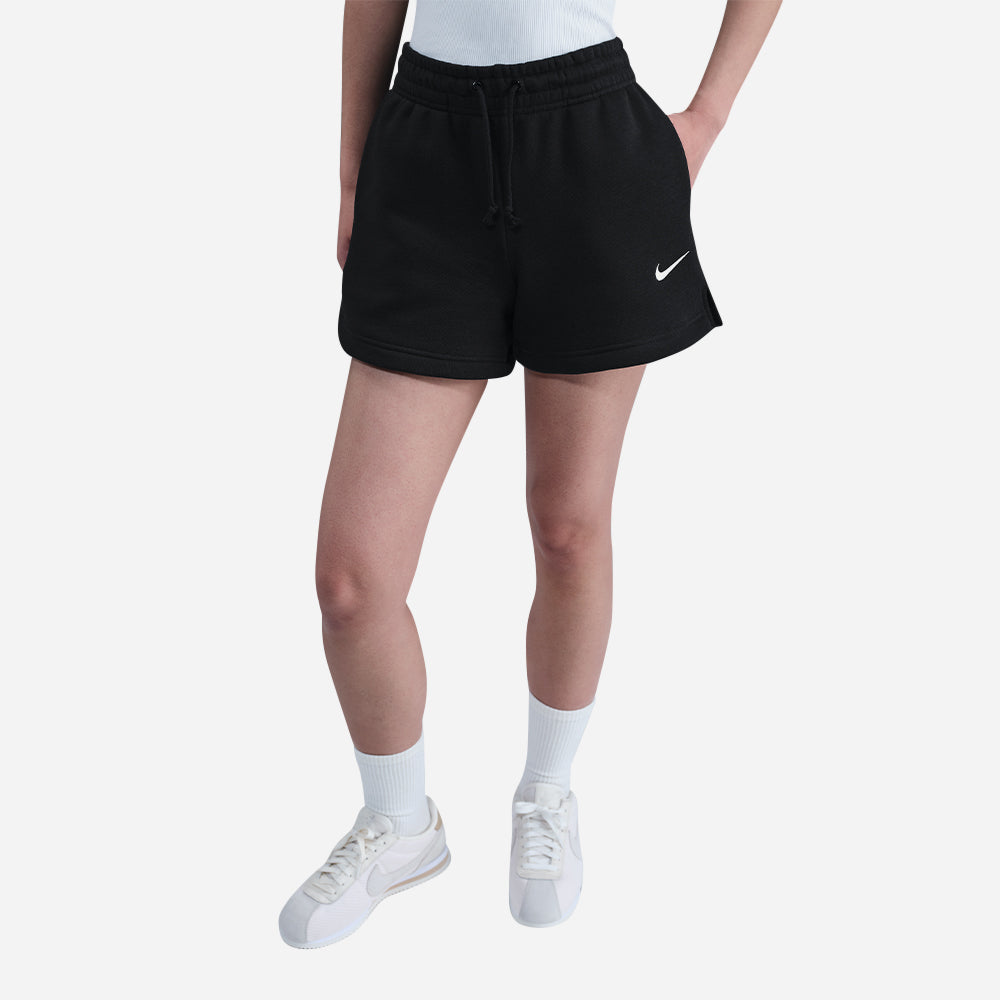Quần Ngắn Thời Trang Nữ Nike Sportswear Phoenix Fleece Mid-Rise 4" - Đen - Supersports Vietnam