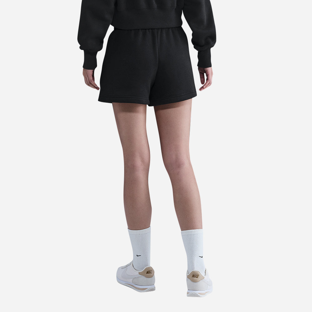 Quần Ngắn Thời Trang Nữ Nike Sportswear Phoenix Fleece Mid-Rise 4" - Đen - Supersports Vietnam