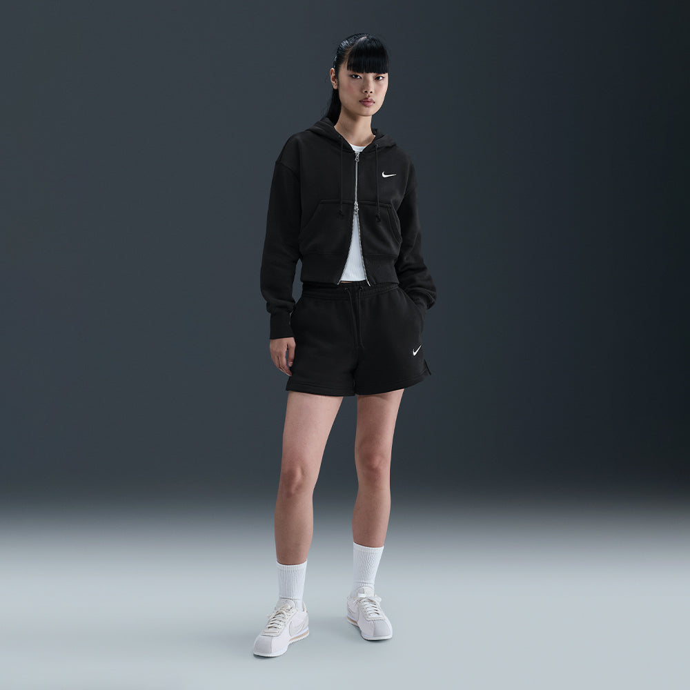 Quần Ngắn Thời Trang Nữ Nike Sportswear Phoenix Fleece Mid-Rise 4" - Đen - Supersports Vietnam