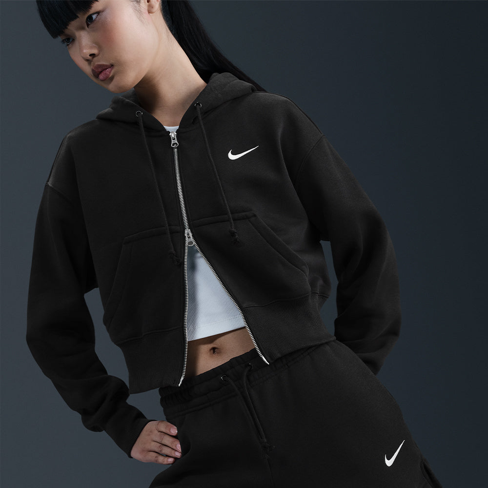 Quần Ngắn Thời Trang Nữ Nike Sportswear Phoenix Fleece Mid-Rise 4" - Đen - Supersports Vietnam