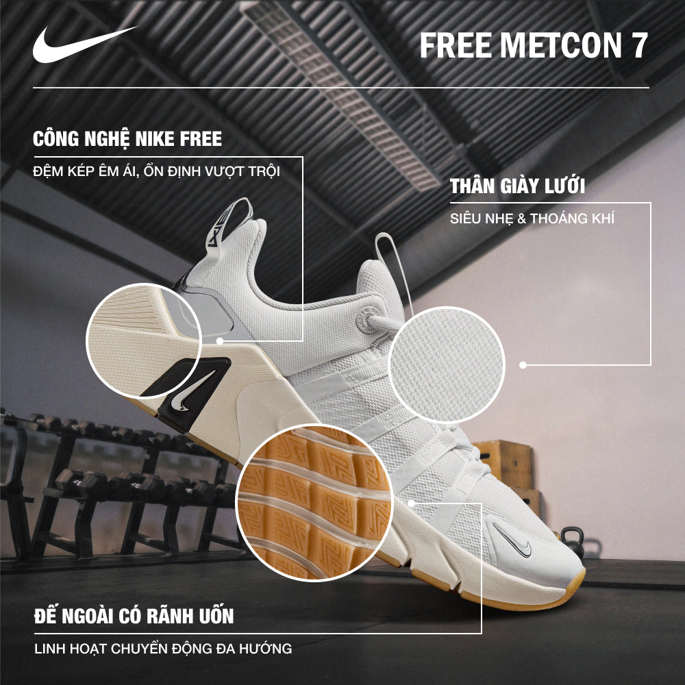 Giày Luyện Tập Nữ Nike Free Metcon 7 - Trắng - Supersports Vietnam