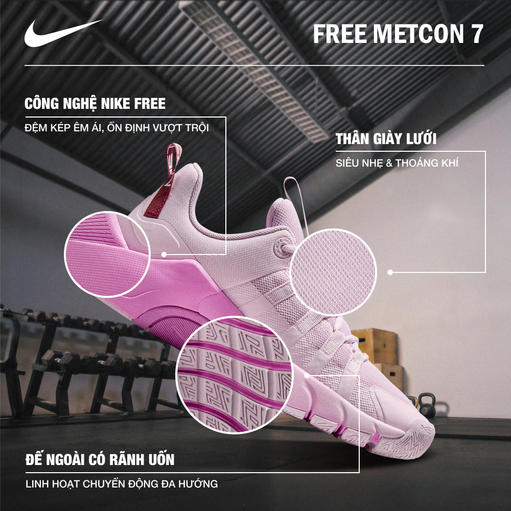 Giày Luyện Tập Nữ Nike Free Metcon 7 - Hồng - Supersports Vietnam