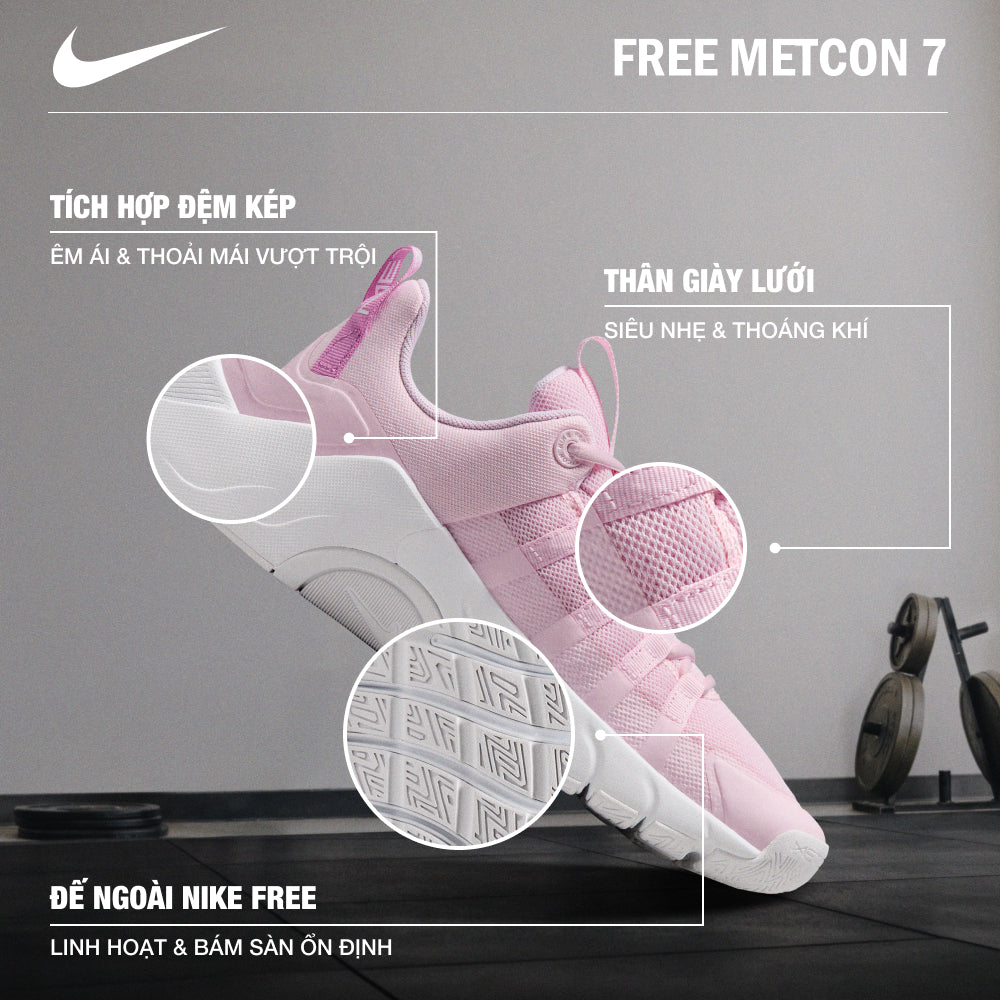 Giày Luyện Tập Nữ Nike Free Metcon 7 - Hồng - Supersports Vietnam
