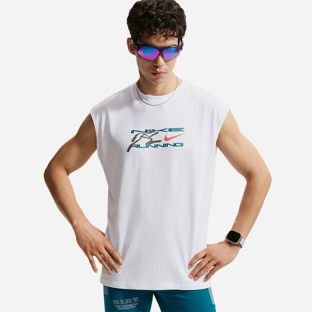 Áo Ba Lỗ Nam Nike Dri-Fit Sleeveless Running - Trắng - Supersports Vietnam