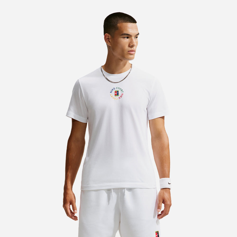 Áo Thun Nam Nike Court Dri-Fit Heritage Tennis - Trắng - Supersports Vietnam