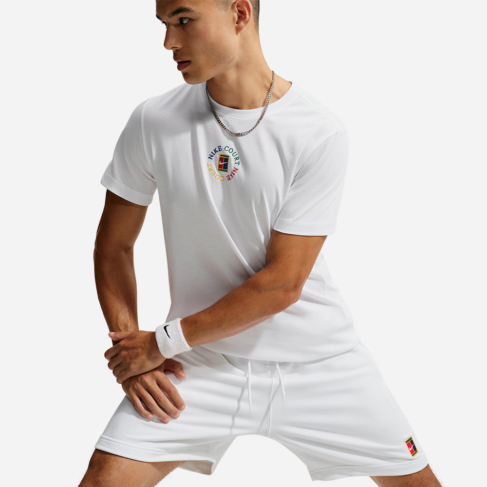 Áo Thun Nam Nike Court Dri-Fit Heritage Tennis - Trắng - Supersports Vietnam