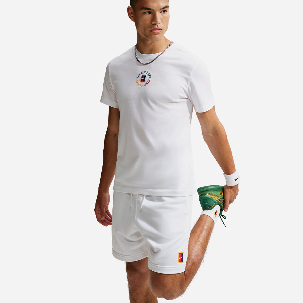 Áo Thun Nam Nike Court Dri-Fit Heritage Tennis - Trắng - Supersports Vietnam