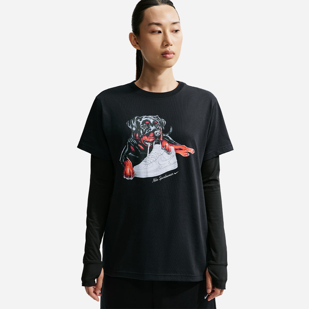 Áo Thun Nữ Nike Sportswear Classic Oversized - Đen - Supersports Vietnam