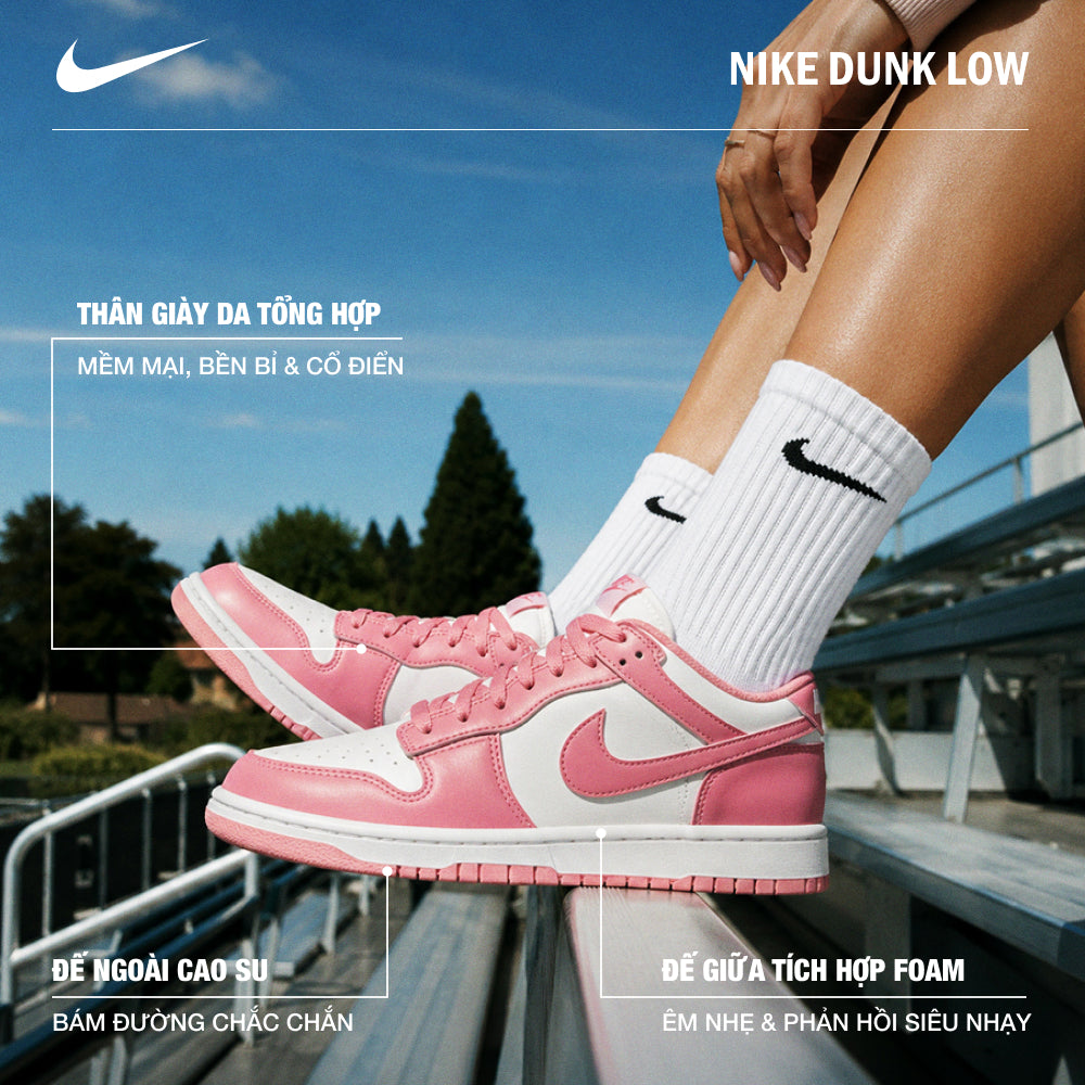 Giày Sneaker Nữ Nike Dunk Low - Hồng - Supersports Vietnam