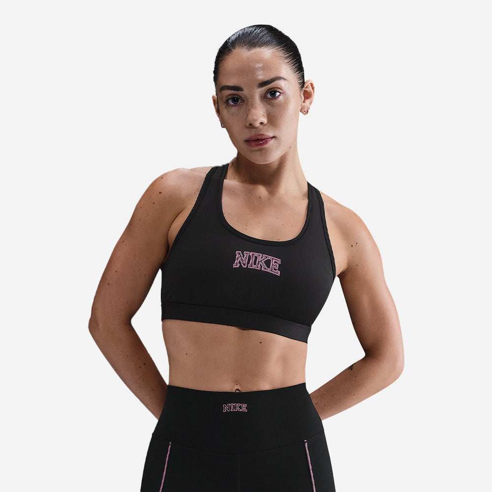 Áo Bra Thể Thao Nữ Nike Swoosh Medium - Đen - Supersports Vietnam