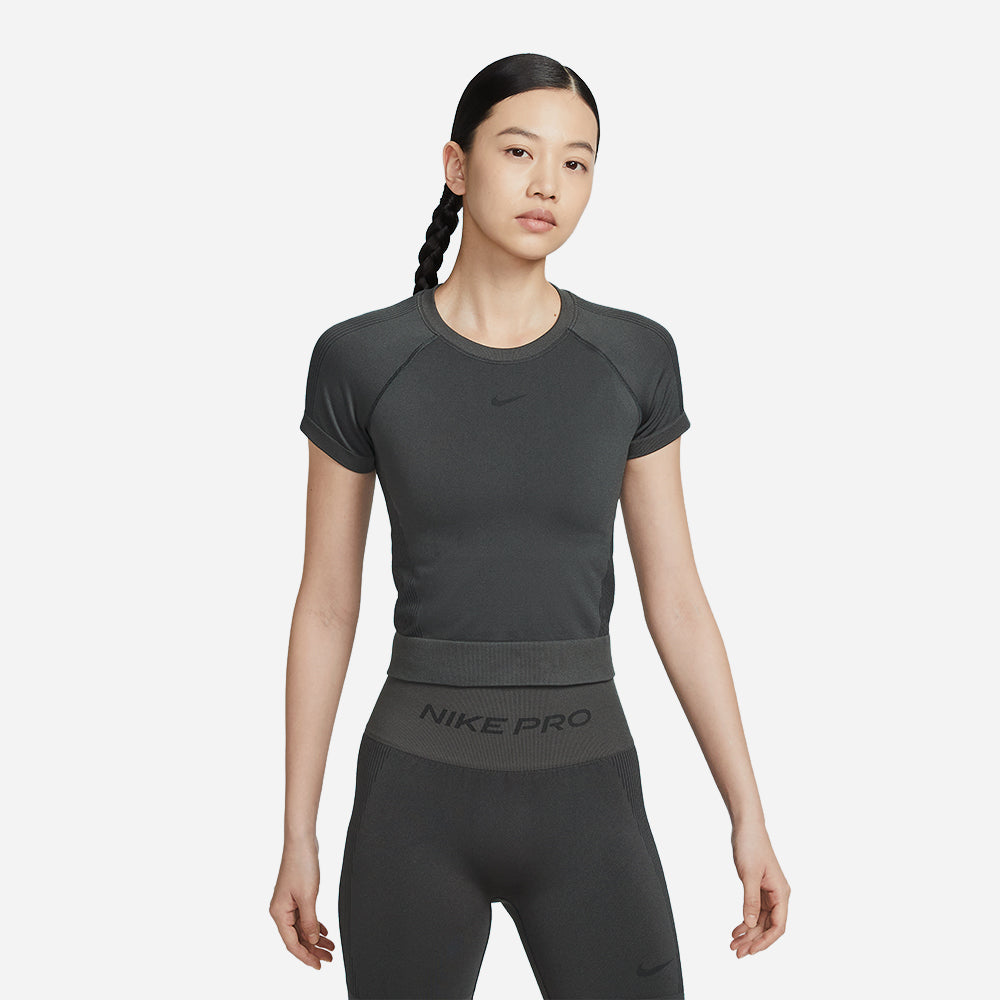 Áo Thun Nữ Nike Pro Seamless Dri-Fit - Xám - Supersports Vietnam