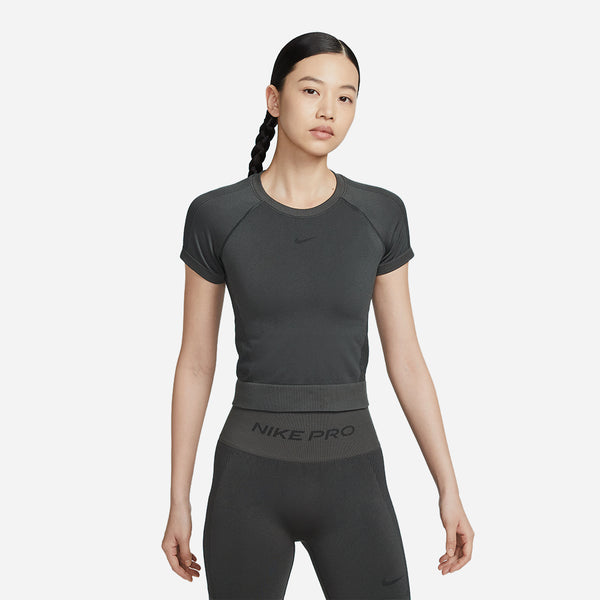 Áo Thun Nữ Nike Pro Seamless Dri-Fit - Xám - Supersports Vietnam