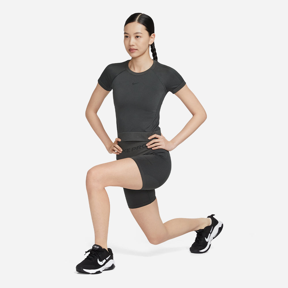 Áo Thun Nữ Nike Pro Seamless Dri-Fit - Xám - Supersports Vietnam
