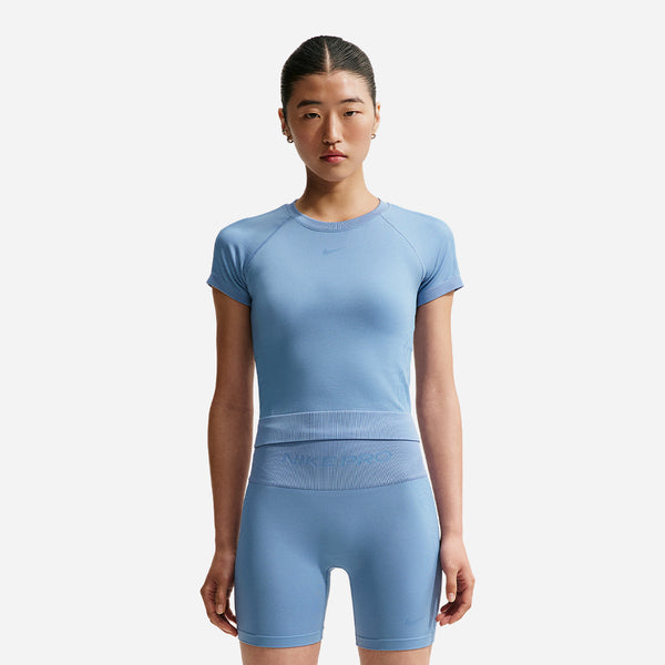 Áo Thun Nữ Nike Pro Seamless Dri-Fit - Xanh Dương - Supersports Vietnam