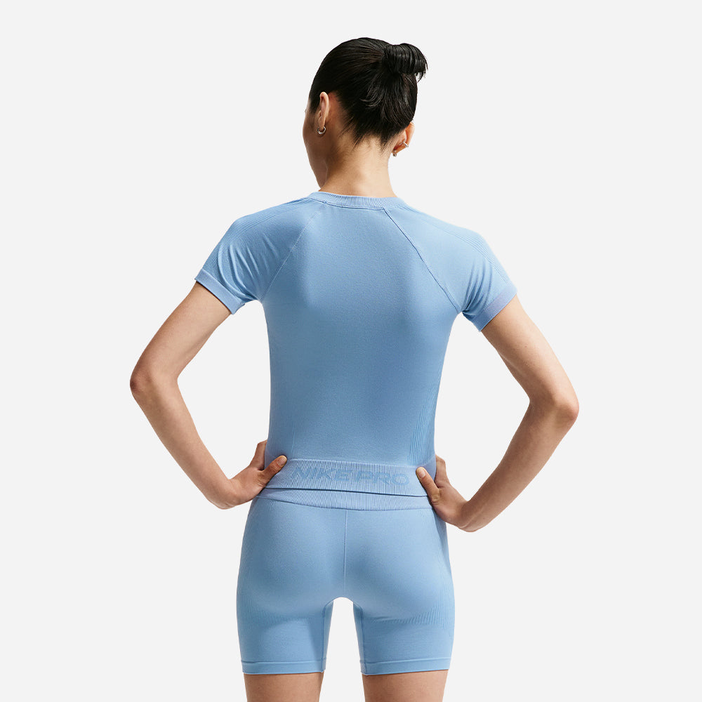 Áo Thun Nữ Nike Pro Seamless Dri-Fit - Xanh Dương - Supersports Vietnam