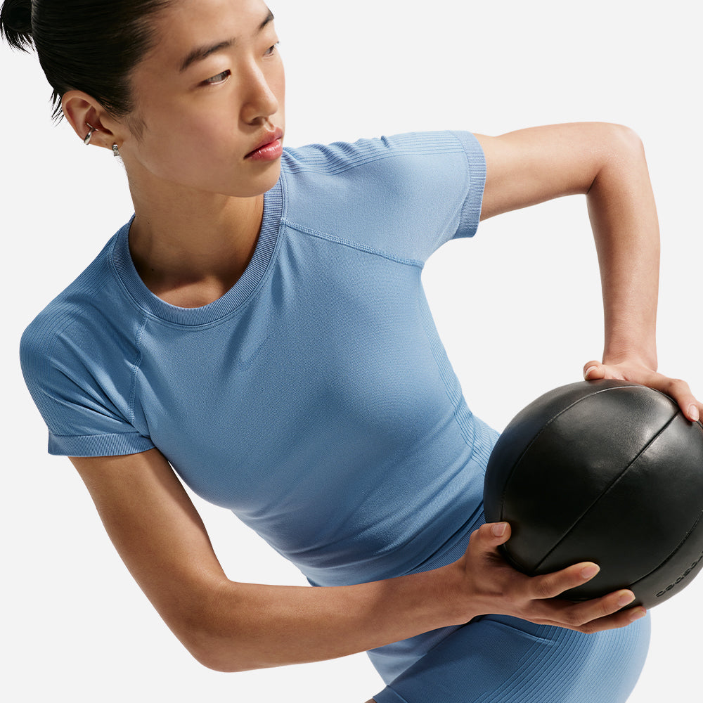 Áo Thun Nữ Nike Pro Seamless Dri-Fit - Xanh Dương - Supersports Vietnam