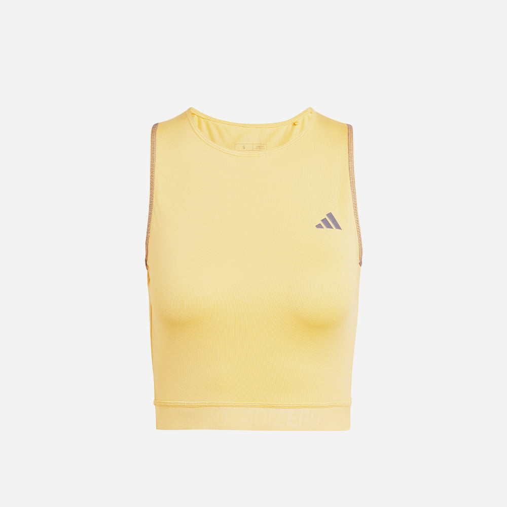Women's Adidas Adizero Running Crop Tank - Yellow