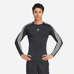 Men's Adidas Techfit 3-Stripes Ls - Black