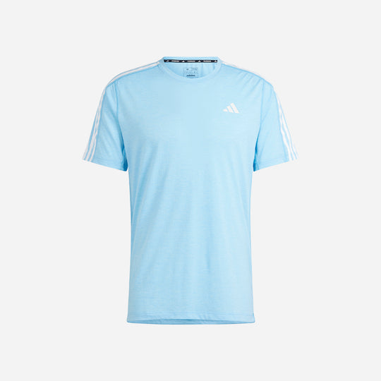 Men's Adidas Own The Run 3-Stripes T-Shirt - Blue