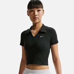 Áo Polo Nữ Nike Sportswear Essential Short Sleeve Cropped - Đen - Supersports Vietnam