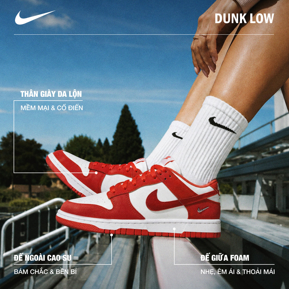 Giày Sneaker Nữ Nike Dunk Low - Đỏ - Supersports Vietnam