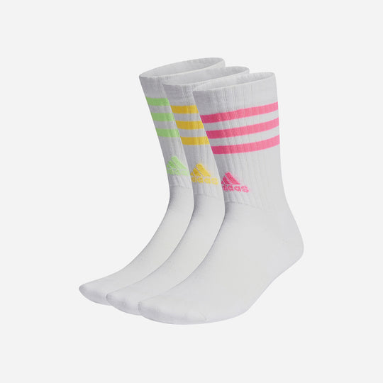 Unisex Adidas 3-Stripes Cushioned Socks - Multicolor