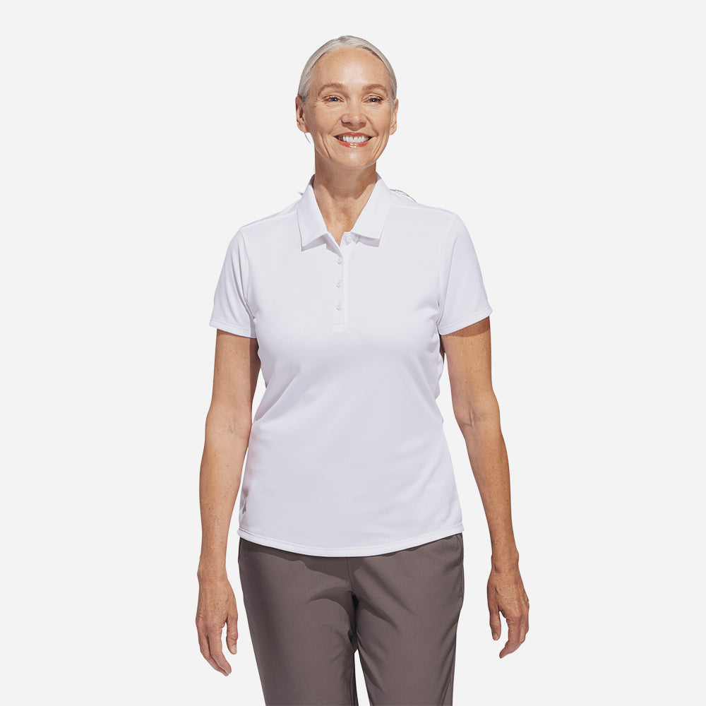 Áo Polo Nữ Adidas Solid Performance Short Sleeve - Trắng - Supersports Vietnam