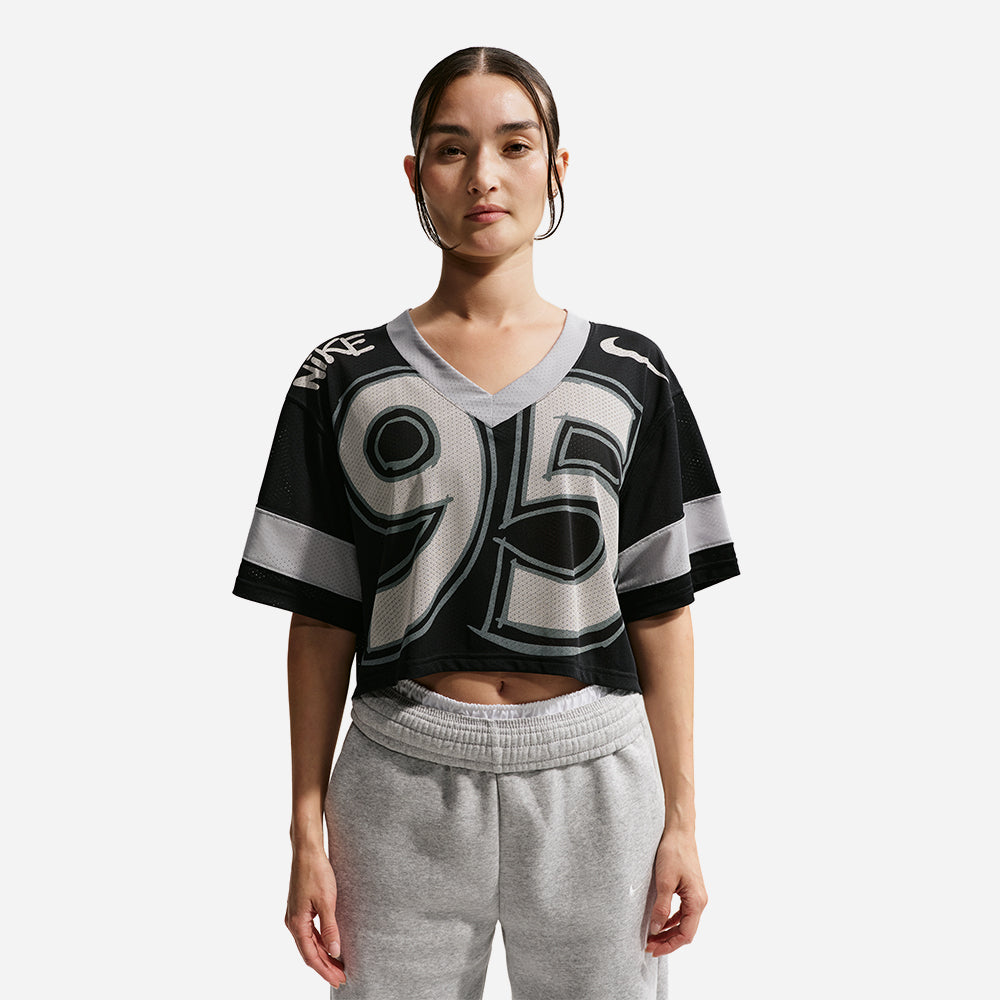 Áo Crop-Top Nữ Nike Sportswear Oversized - Đen - Supersports Vietnam