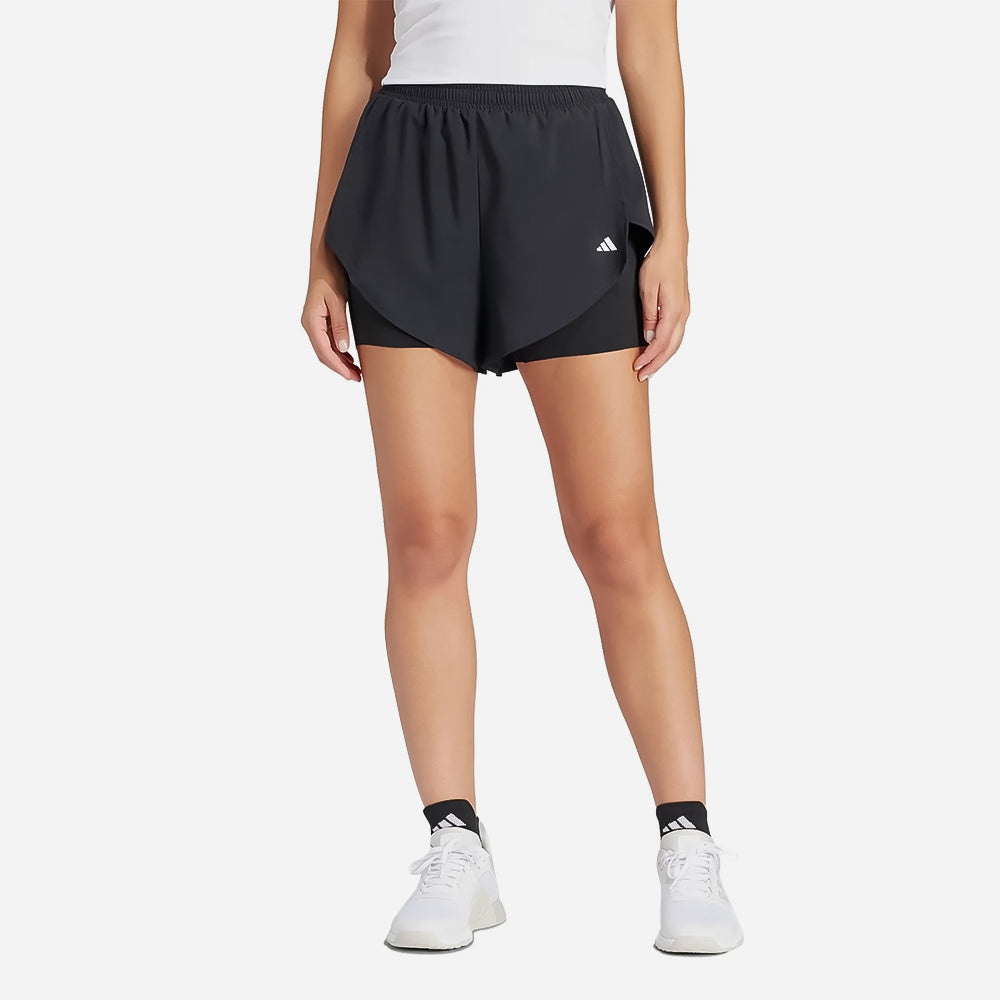 Quần Ngắn Thể Thao Nữ Adidas Designed For Training 2-In-1 - Đen - Supersports Vietnam