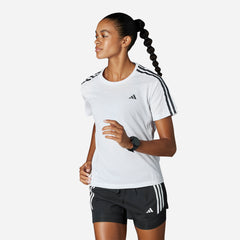 Áo Thun Nữ Adidas Own The Run 3-Stripes - Trắng - Supersports Vietnam