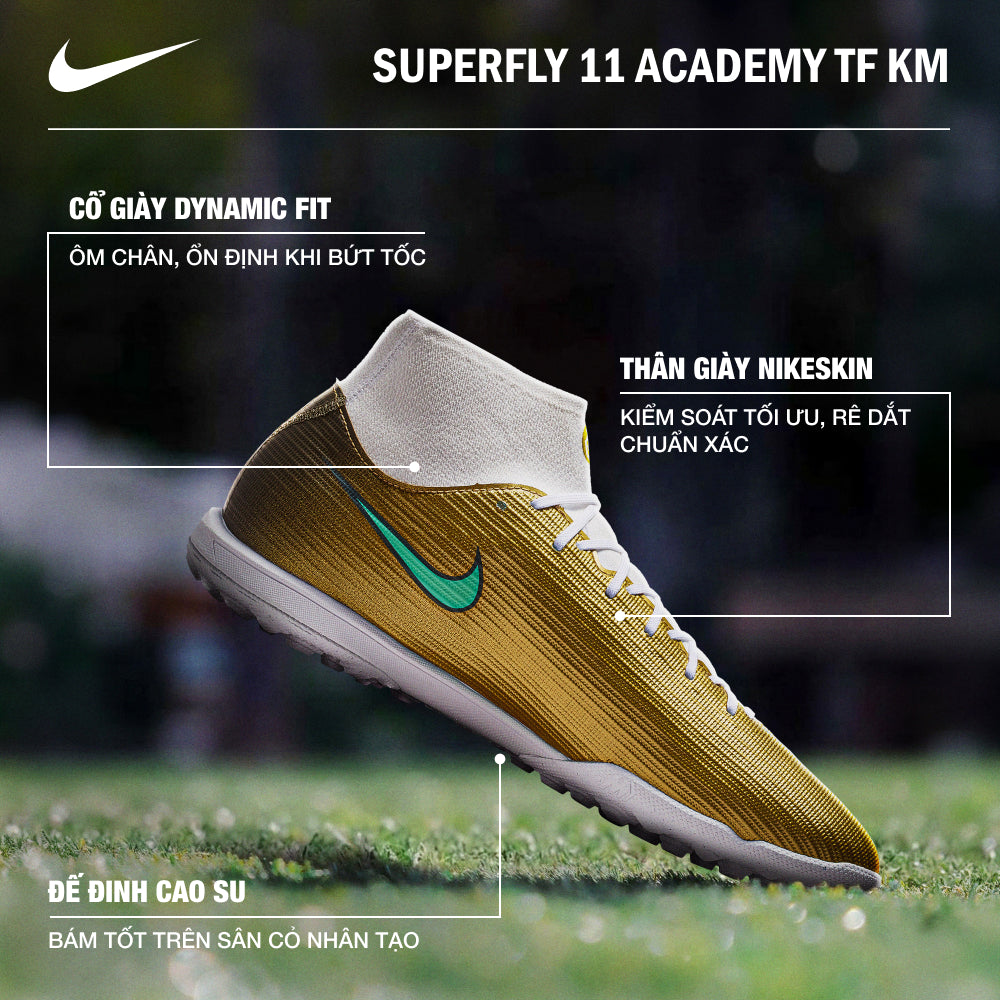 Giày Đá Bóng Sân Cỏ Nhân Tạo Nam Nike Superfly 11 Academy 'Kylian Mbappé' TF - Vàng - Supersports Vietnam