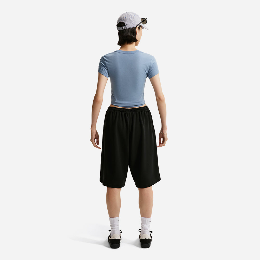 Quần Ngắn Thời Trang Nữ Nike Sportswear Oversized Mid-Rise French Terry Bermuda - Đen - Supersports Vietnam