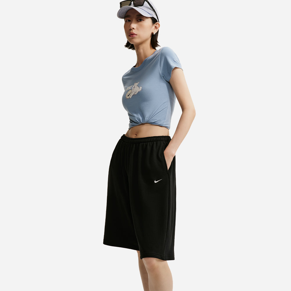 Quần Ngắn Thời Trang Nữ Nike Sportswear Oversized Mid-Rise French Terry Bermuda - Đen - Supersports Vietnam