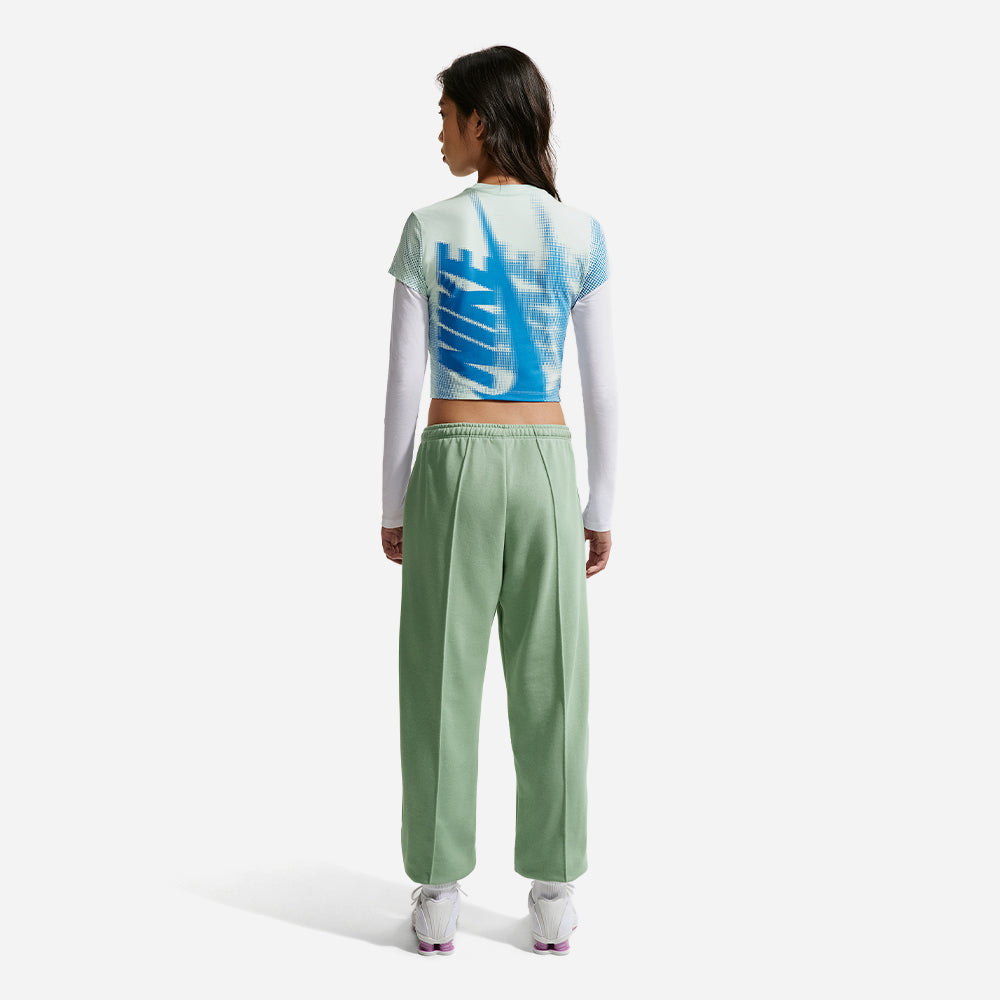 Áo Crop-Top Nữ Nike Sportswear Chill Knit Slim - Xanh Mint - Supersports Vietnam