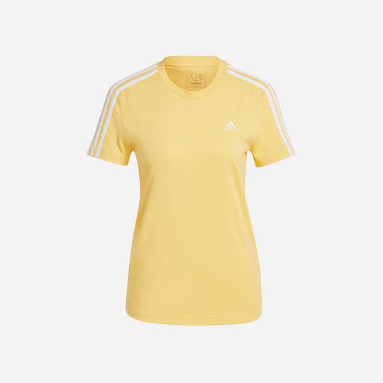 Women's Adidas Essentials Slim 3-Stripes T-Shirt - Yellow